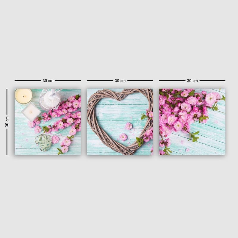 Dekorativ Canvasbilde 3-Deler 30x30 cm - Flerfarget - Innredning - Bilder & kunst - Lerretsbilder