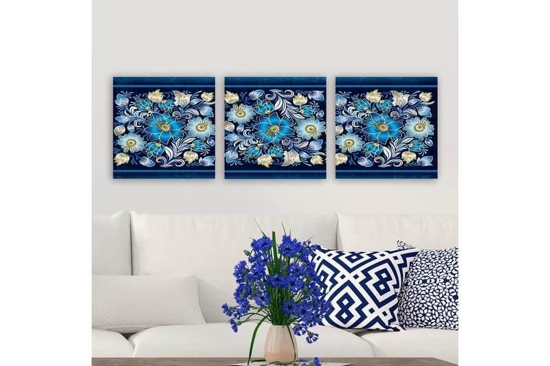 Dekorativ Canvasbilde 3-Deler 30x30 cm - Flerfarget - Innredning - Bilder & kunst - Lerretsbilder