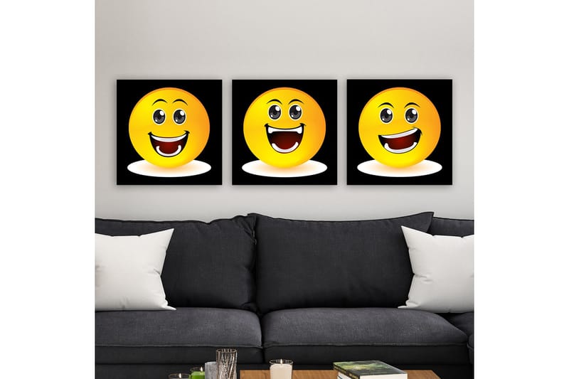 Dekorativ Canvasbilde 3-Deler 30x30 cm - Flerfarget - Innredning - Bilder & kunst - Lerretsbilder