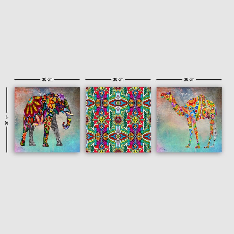 Dekorativ Canvasbilde 3-Deler 30x30 cm - Flerfarget - Innredning - Bilder & kunst - Lerretsbilder