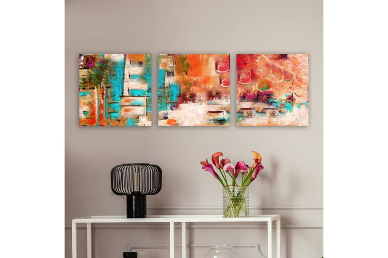 Dekorativ Canvasbilde 3-Deler 30x30 cm - Flerfarget - Innredning - Bilder & kunst - Lerretsbilder
