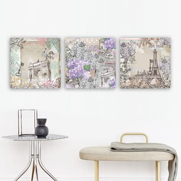 Dekorativ Canvasbilde 3-Deler 30x30 cm - Flerfarget - Innredning - Bilder & kunst - Lerretsbilder