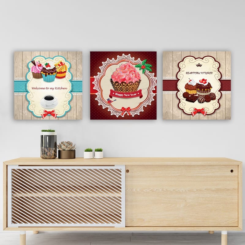 Dekorativ Canvasbilde 3-Deler 30x30 cm - Flerfarget - Innredning - Bilder & kunst - Lerretsbilder
