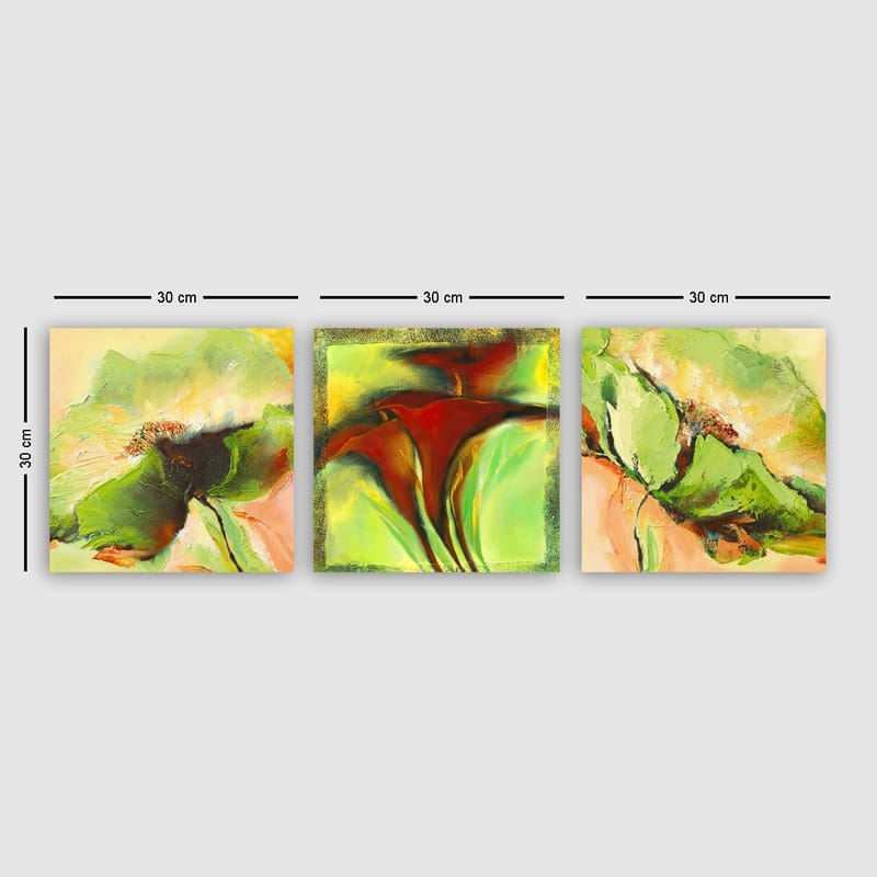 Dekorativ Canvasbilde 3-Deler 30x30 cm - Flerfarget - Lerretsbilder
