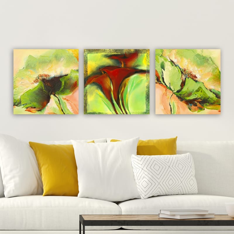 Dekorativ Canvasbilde 3-Deler 30x30 cm - Flerfarget - Innredning - Bilder & kunst - Lerretsbilder