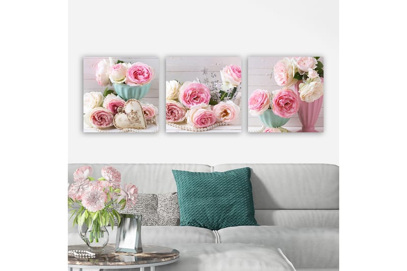 Dekorativ Canvasbilde 3-Deler 30x30 cm - Flerfarget - Innredning - Bilder & kunst - Lerretsbilder