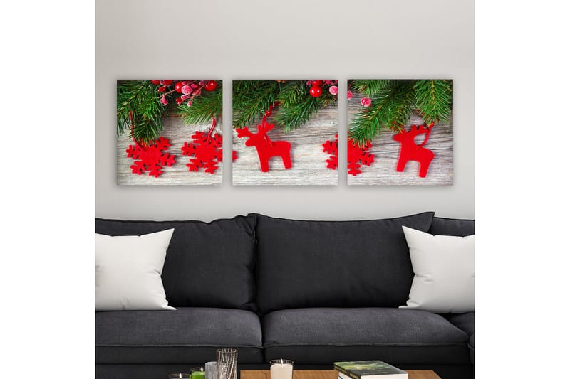 Dekorativ Canvasbilde 3-Deler 30x30 cm - Flerfarget - Innredning - Bilder & kunst - Lerretsbilder