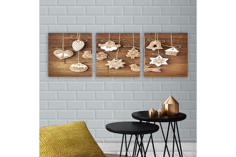 Dekorativ Canvasbilde 3-Deler 30x30 cm - Flerfarget - Innredning - Bilder & kunst - Lerretsbilder