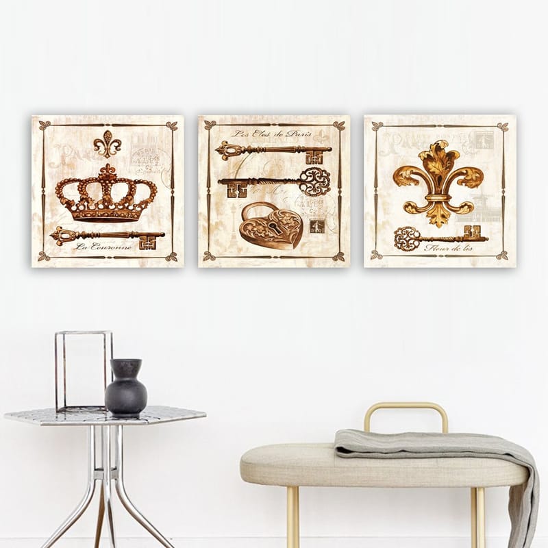 Dekorativ Canvasbilde 3-Deler 30x30 cm - Flerfarget - Innredning - Bilder & kunst - Lerretsbilder