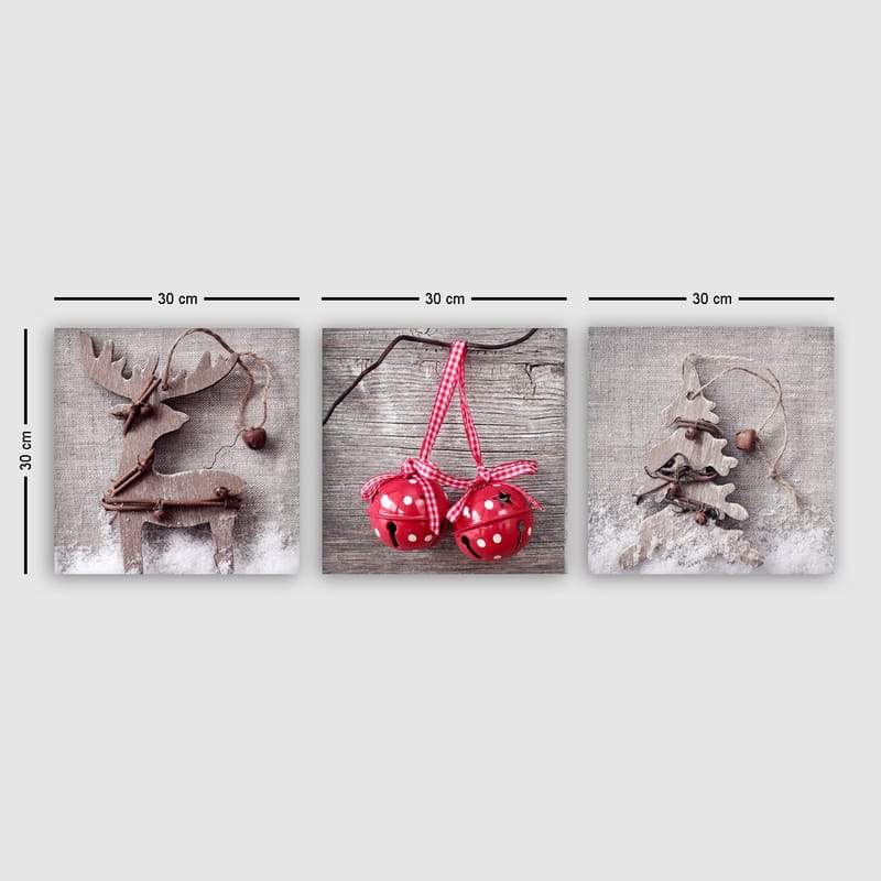 Dekorativ Canvasbilde 3-Deler 30x30 cm - Flerfarget - Innredning - Bilder & kunst - Lerretsbilder