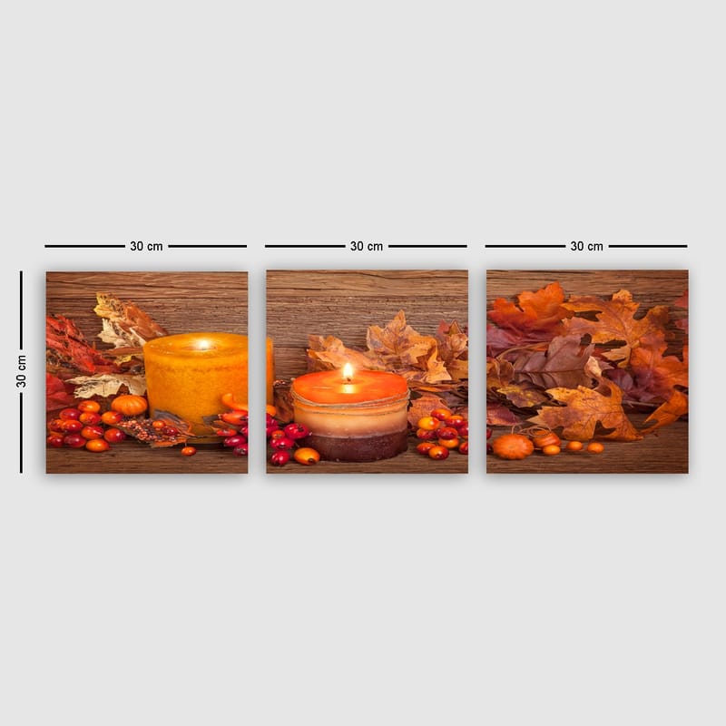 Dekorativ Canvasbilde 3-Deler 30x30 cm - Flerfarget - Innredning - Bilder & kunst - Lerretsbilder