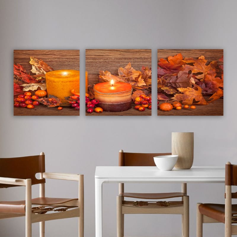Dekorativ Canvasbilde 3-Deler 30x30 cm - Flerfarget - Innredning - Bilder & kunst - Lerretsbilder