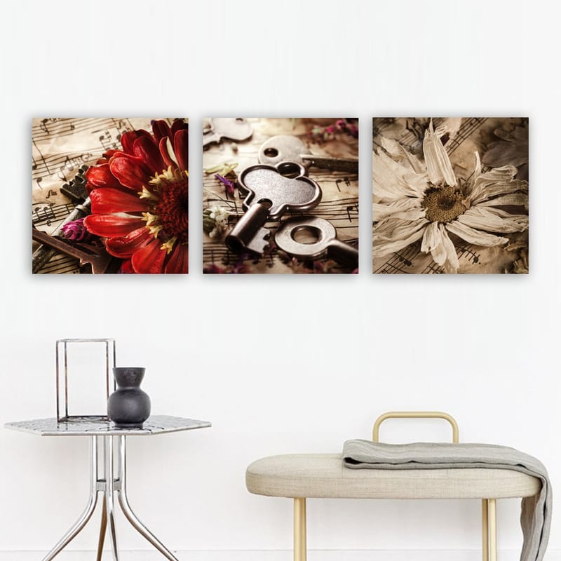 Dekorativ Canvasbilde 3-Deler 30x30 cm - Flerfarget - Innredning - Bilder & kunst - Lerretsbilder