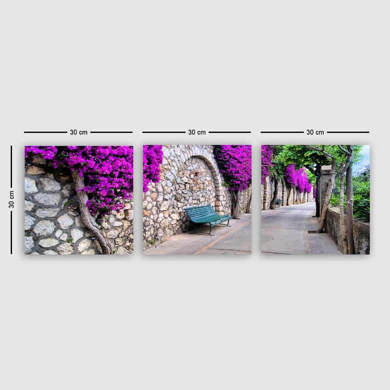 Dekorativ Canvasbilde 3-Deler 30x30 cm - Flerfarget - Innredning - Bilder & kunst - Lerretsbilder