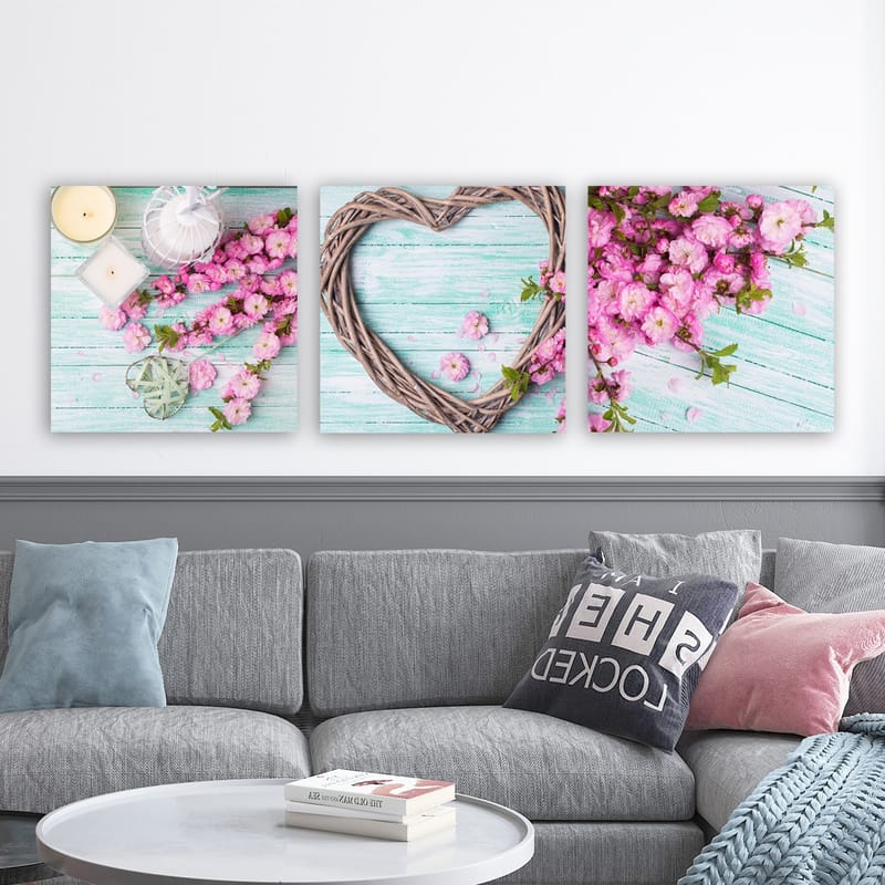 Dekorativ Canvasbilde 3-Deler 30x30 cm - Flerfarget - Innredning - Bilder & kunst - Lerretsbilder