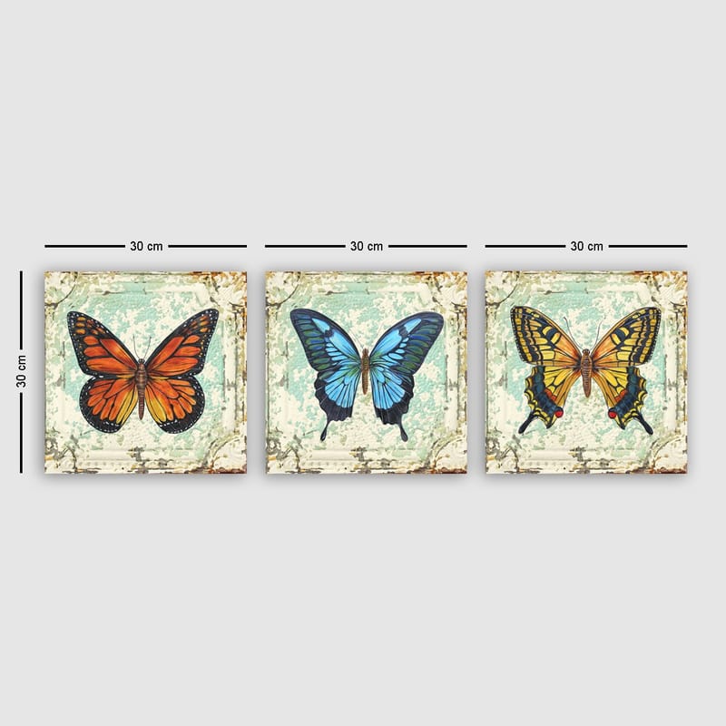 Dekorativ Canvasbilde 3-Deler 30x30 cm - Flerfarget - Innredning - Bilder & kunst - Lerretsbilder