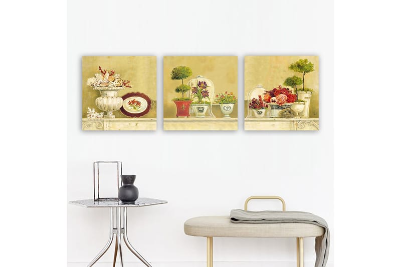 Dekorativ Canvasbilde 3-Deler 30x30 cm - Flerfarget - Innredning - Bilder & kunst - Lerretsbilder