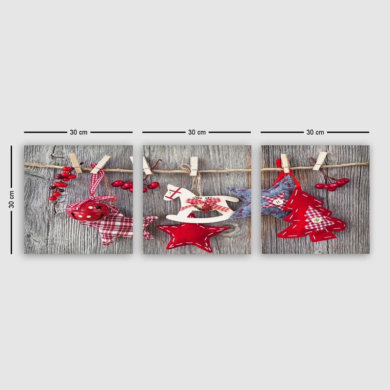 Dekorativ Canvasbilde 3-Deler 30x30 cm - Flerfarget - Innredning - Bilder & kunst - Lerretsbilder