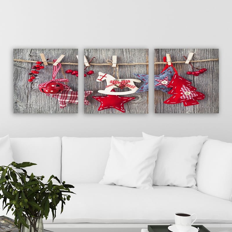 Dekorativ Canvasbilde 3-Deler 30x30 cm - Flerfarget - Innredning - Bilder & kunst - Lerretsbilder