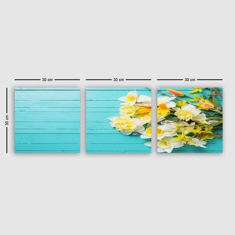 Dekorativ Canvasbilde 3-Deler 30x30 cm - Flerfarget - Innredning - Bilder & kunst - Lerretsbilder