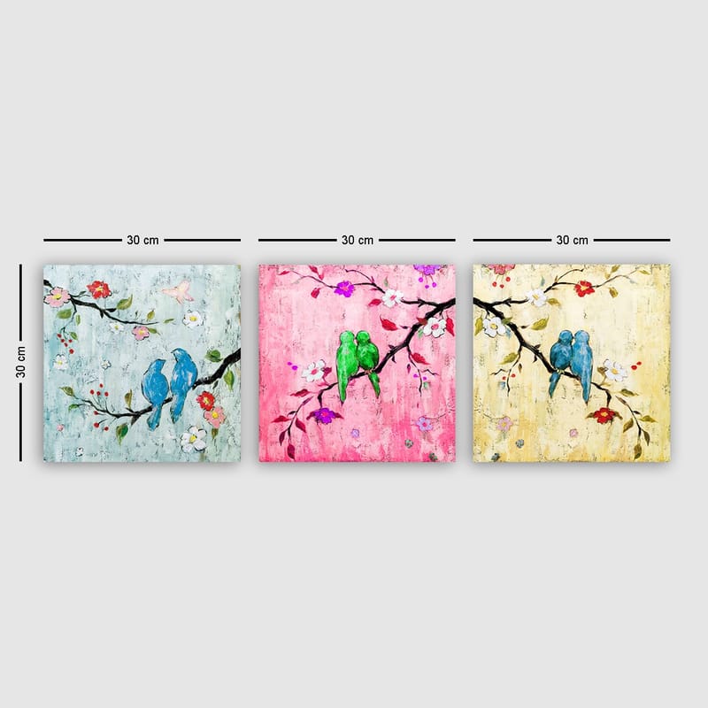 Dekorativ Canvasbilde 3-Deler 30x30 cm - Flerfarget - Innredning - Bilder & kunst - Lerretsbilder