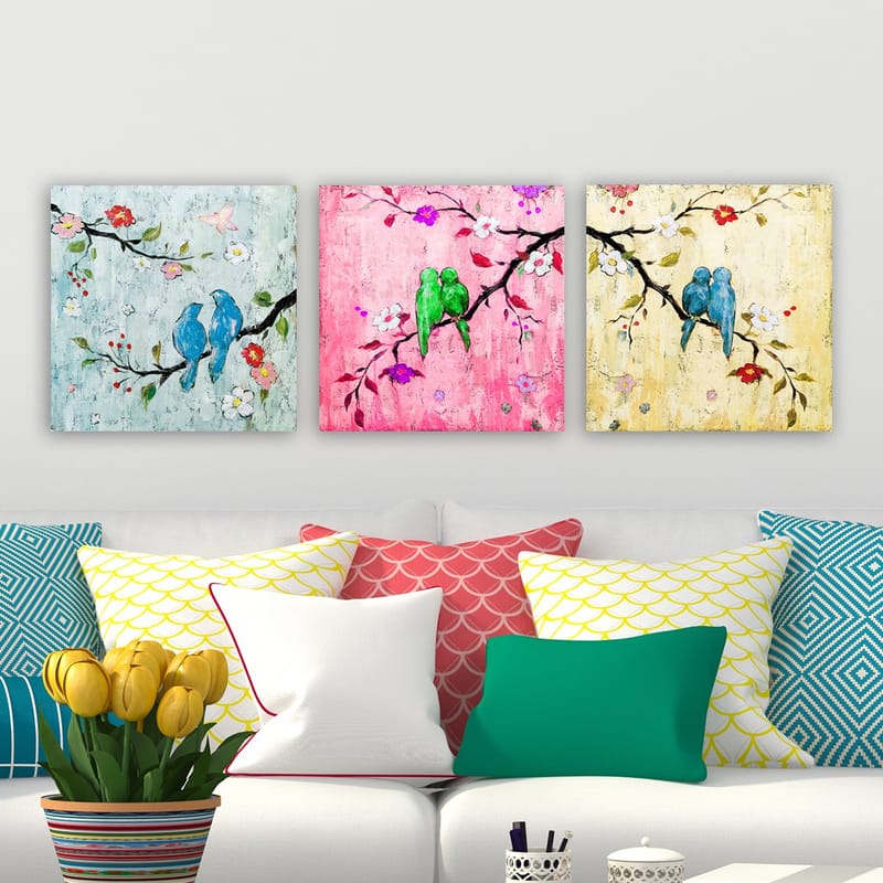 Dekorativ Canvasbilde 3-Deler 30x30 cm - Flerfarget - Innredning - Bilder & kunst - Lerretsbilder