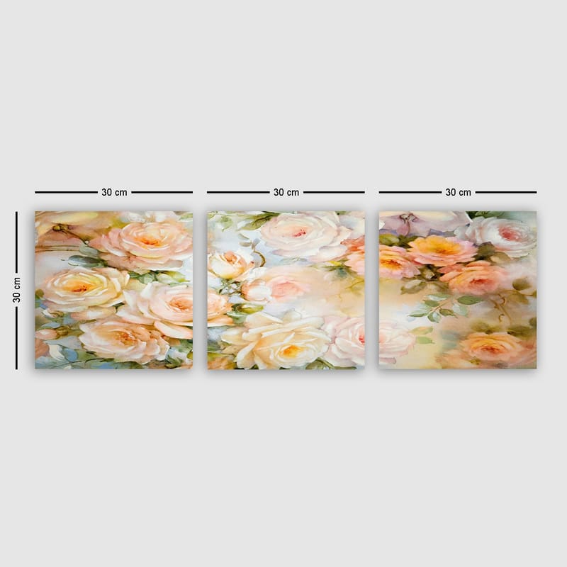Dekorativ Canvasbilde 3-Deler 30x30 cm - Flerfarget - Innredning - Bilder & kunst - Lerretsbilder