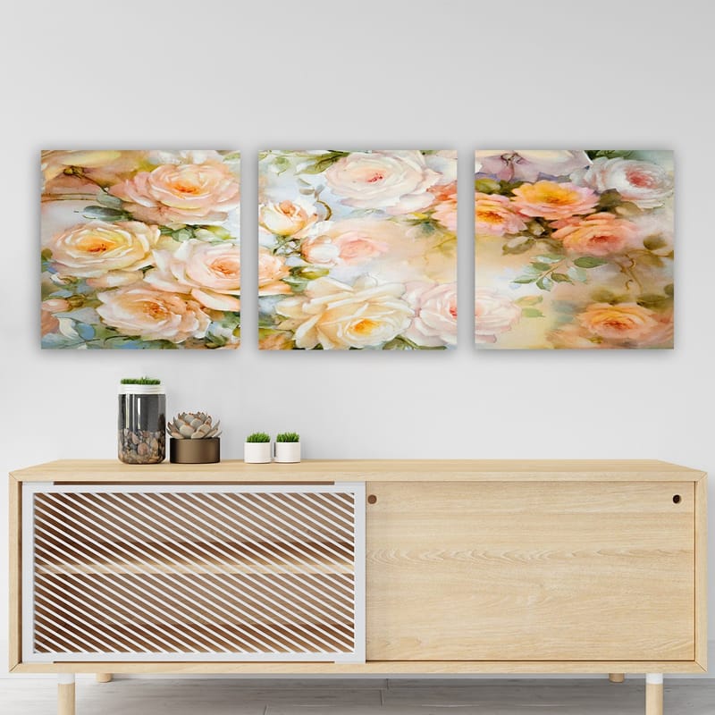 Dekorativ Canvasbilde 3-Deler 30x30 cm - Flerfarget - Innredning - Bilder & kunst - Lerretsbilder