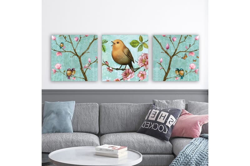 Dekorativ Canvasbilde 3-Deler 30x30 cm - Flerfarget - Innredning - Bilder & kunst - Lerretsbilder