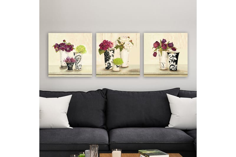 Dekorativ Canvasbilde 3-Deler 30x30 cm - Flerfarget - Innredning - Bilder & kunst - Lerretsbilder