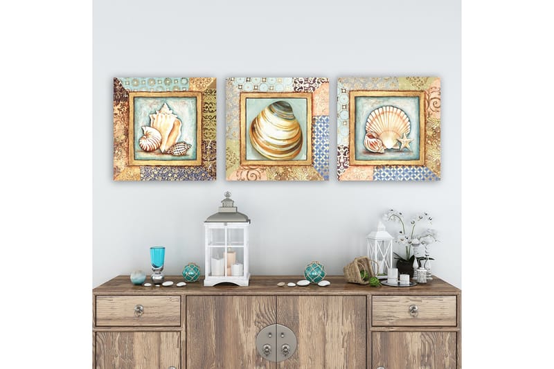 Dekorativ Canvasbilde 3-Deler 30x30 cm - Flerfarget - Innredning - Bilder & kunst - Lerretsbilder