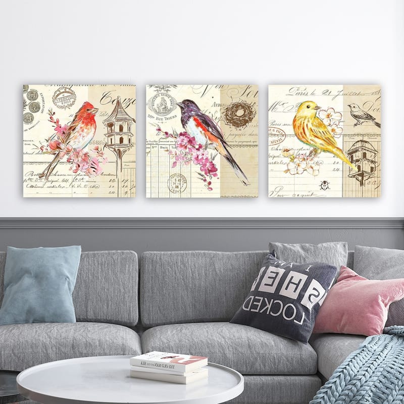 Dekorativ Canvasbilde 3-Deler 30x30 cm - Flerfarget - Innredning - Bilder & kunst - Lerretsbilder
