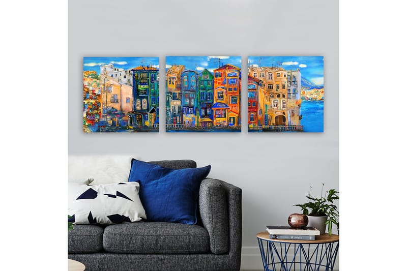 Dekorativ Canvasbilde 3-Deler 30x30 cm - Flerfarget - Innredning - Bilder & kunst - Lerretsbilder