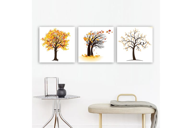 Dekorativ Canvasbilde 3-Deler 30x30 cm - Flerfarget - Innredning - Bilder & kunst - Lerretsbilder