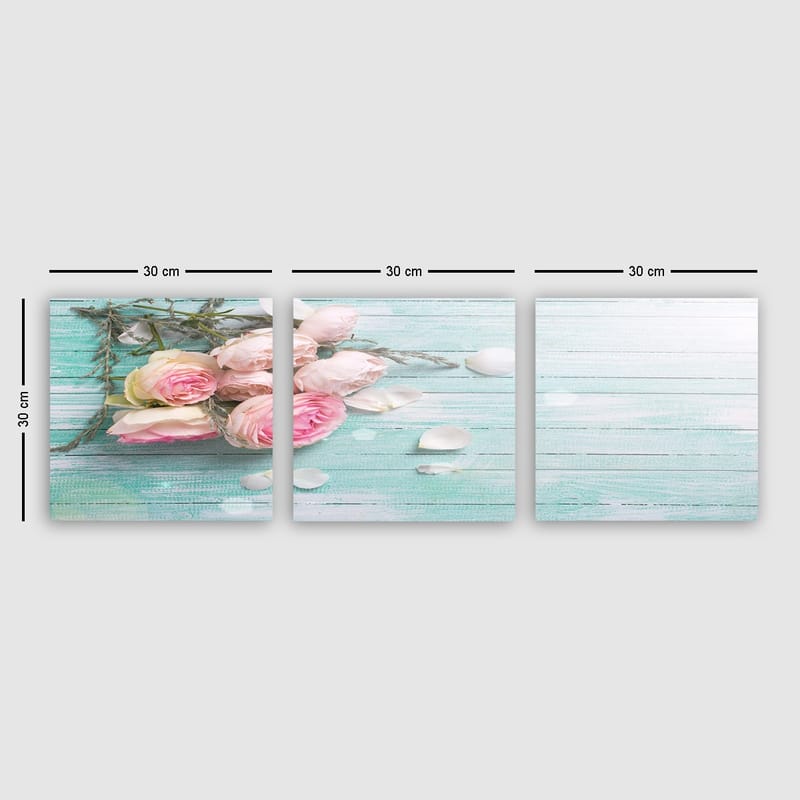 Dekorativ Canvasbilde 3-Deler 30x30 cm - Flerfarget - Innredning - Bilder & kunst - Lerretsbilder