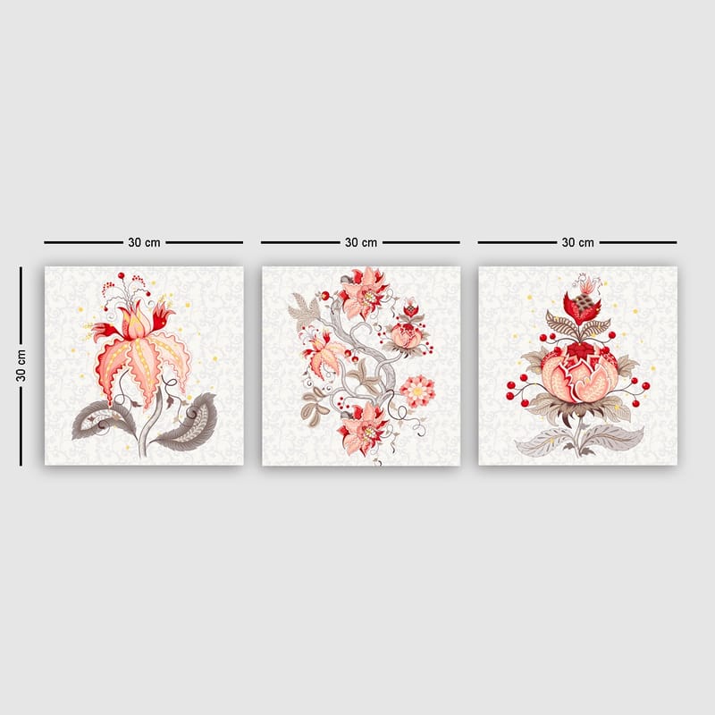Dekorativ Canvasbilde 3-Deler 30x30 cm - Flerfarget - Innredning - Bilder & kunst - Lerretsbilder