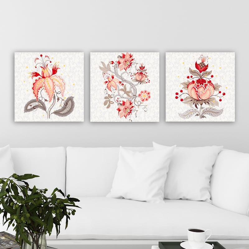 Dekorativ Canvasbilde 3-Deler 30x30 cm - Flerfarget - Innredning - Bilder & kunst - Lerretsbilder