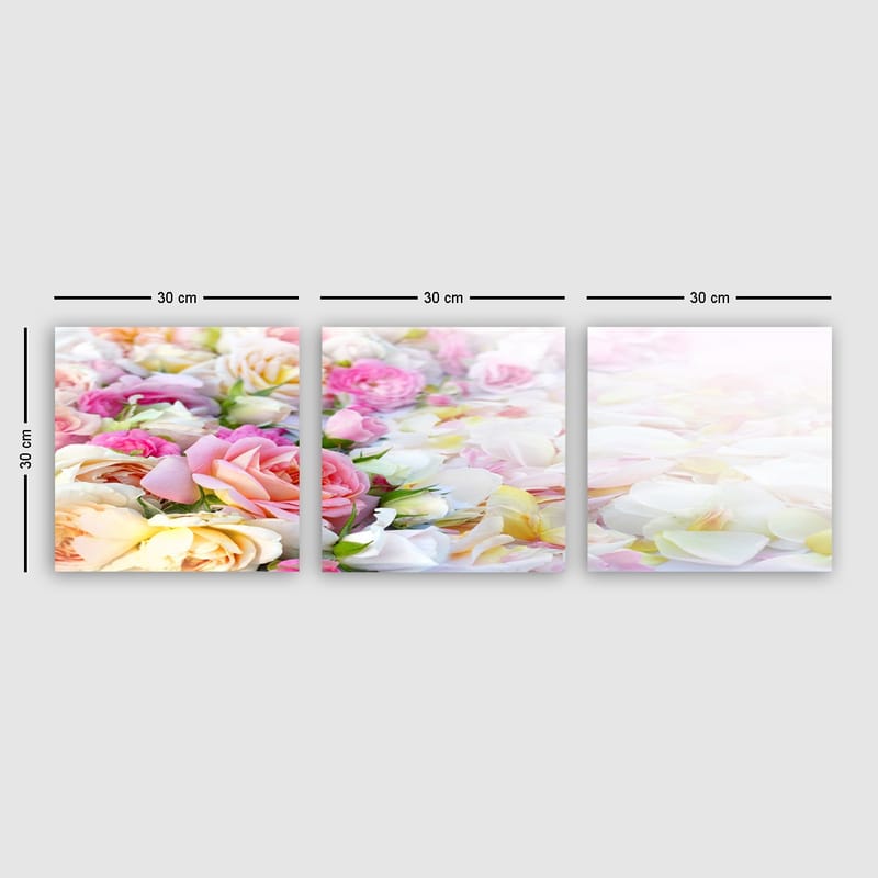 Dekorativ Canvasbilde 3-Deler 30x30 cm - Flerfarget - Innredning - Bilder & kunst - Lerretsbilder