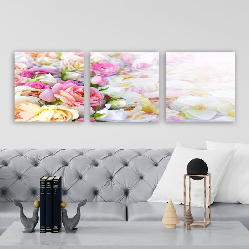 Dekorativ Canvasbilde 3-Deler 30x30 cm - Flerfarget - Innredning - Bilder & kunst - Lerretsbilder