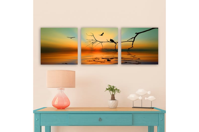 Dekorativ Canvasbilde 3-Deler 30x30 cm - Flerfarget - Innredning - Bilder & kunst - Lerretsbilder