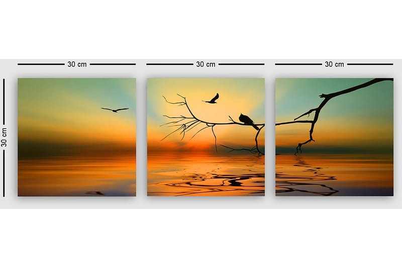 Dekorativ Canvasbilde 3-Deler 30x30 cm - Flerfarget - Innredning - Bilder & kunst - Lerretsbilder