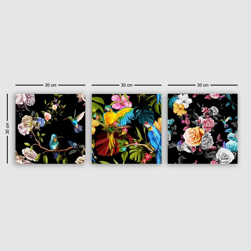 Dekorativ Canvasbilde 3-Deler 30x30 cm - Flerfarget - Innredning - Bilder & kunst - Lerretsbilder
