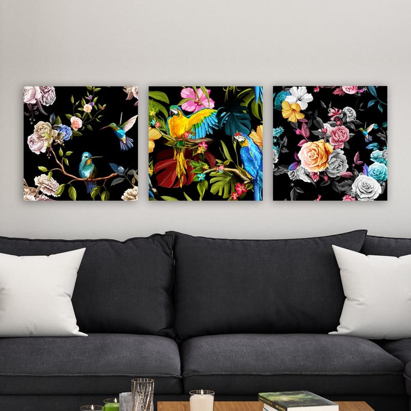 Dekorativ Canvasbilde 3-Deler 30x30 cm - Flerfarget - Innredning - Bilder & kunst - Lerretsbilder