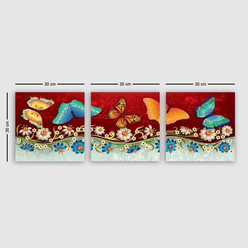 Dekorativ Canvasbilde 3-Deler 30x30 cm - Flerfarget - Innredning - Bilder & kunst - Lerretsbilder
