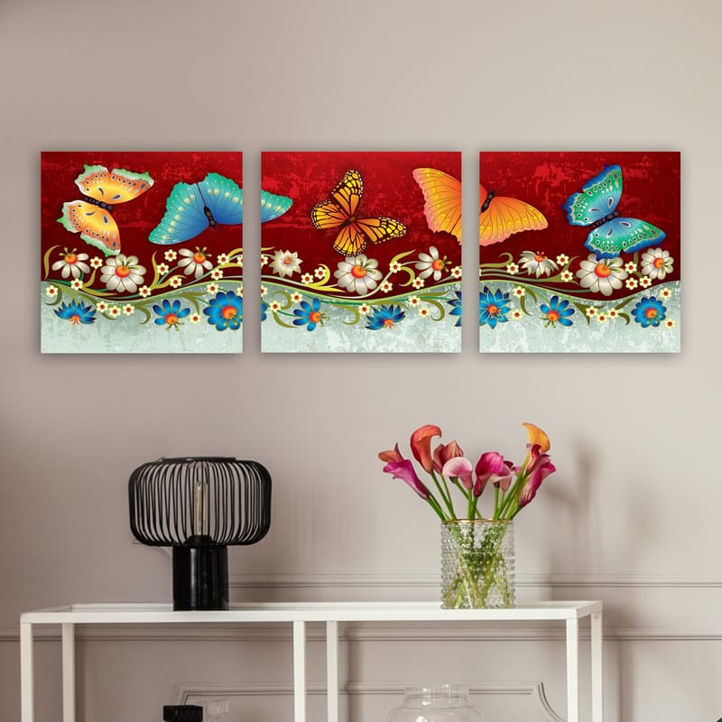 Dekorativ Canvasbilde 3-Deler 30x30 cm - Flerfarget - Innredning - Bilder & kunst - Lerretsbilder