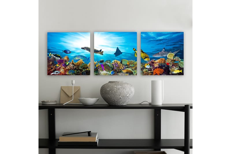 Dekorativ Canvasbilde 3-Deler 30x30 cm - Flerfarget - Innredning - Bilder & kunst - Lerretsbilder