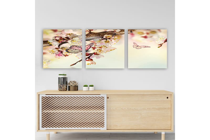 Dekorativ Canvasbilde 3-Deler 30x30 cm - Flerfarget - Innredning - Bilder & kunst - Lerretsbilder