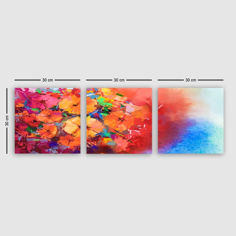 Dekorativ Canvasbilde 3-Deler 30x30 cm - Flerfarget - Innredning - Bilder & kunst - Lerretsbilder