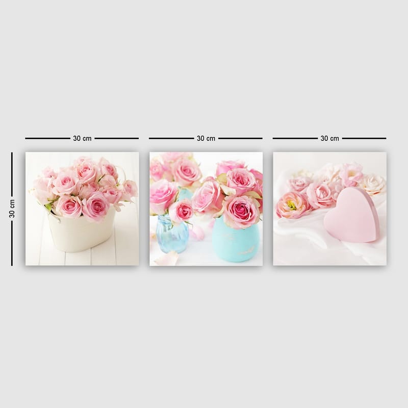 Dekorativ Canvasbilde 3-Deler 30x30 cm - Flerfarget - Innredning - Bilder & kunst - Lerretsbilder