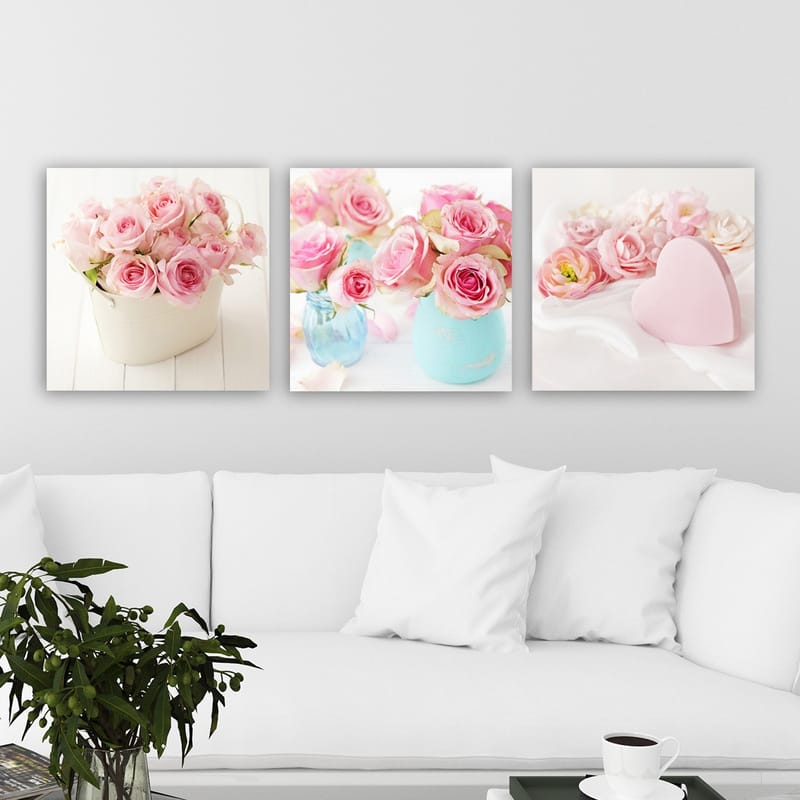 Dekorativ Canvasbilde 3-Deler 30x30 cm - Flerfarget - Innredning - Bilder & kunst - Lerretsbilder